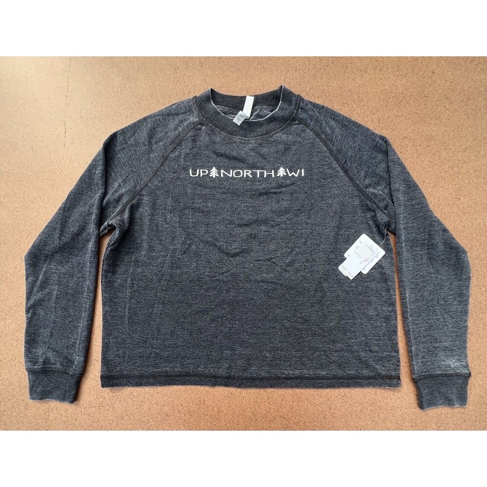 US Apparel Women’s Up North WI Shirt Long Sleeve Gray XL New w/tags Super Comfy